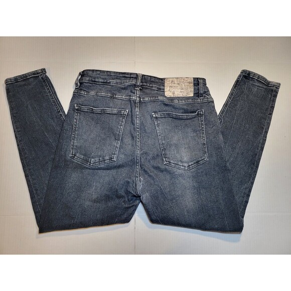 Kenzo Distressed Black Gray Jeans Button Fly Ripped Skinny Fit Womens Size W34 - Picture 7 of 12